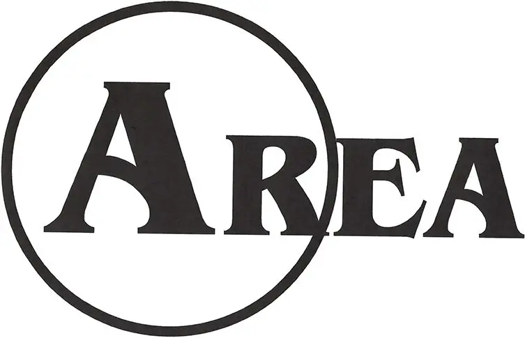 A black and white image of the area logo.